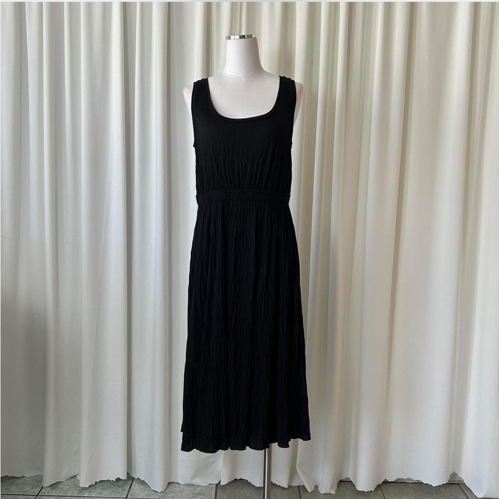 Vince Black Pleated Scoop Neck Tank Dress size Large. - Picture 3 of 8